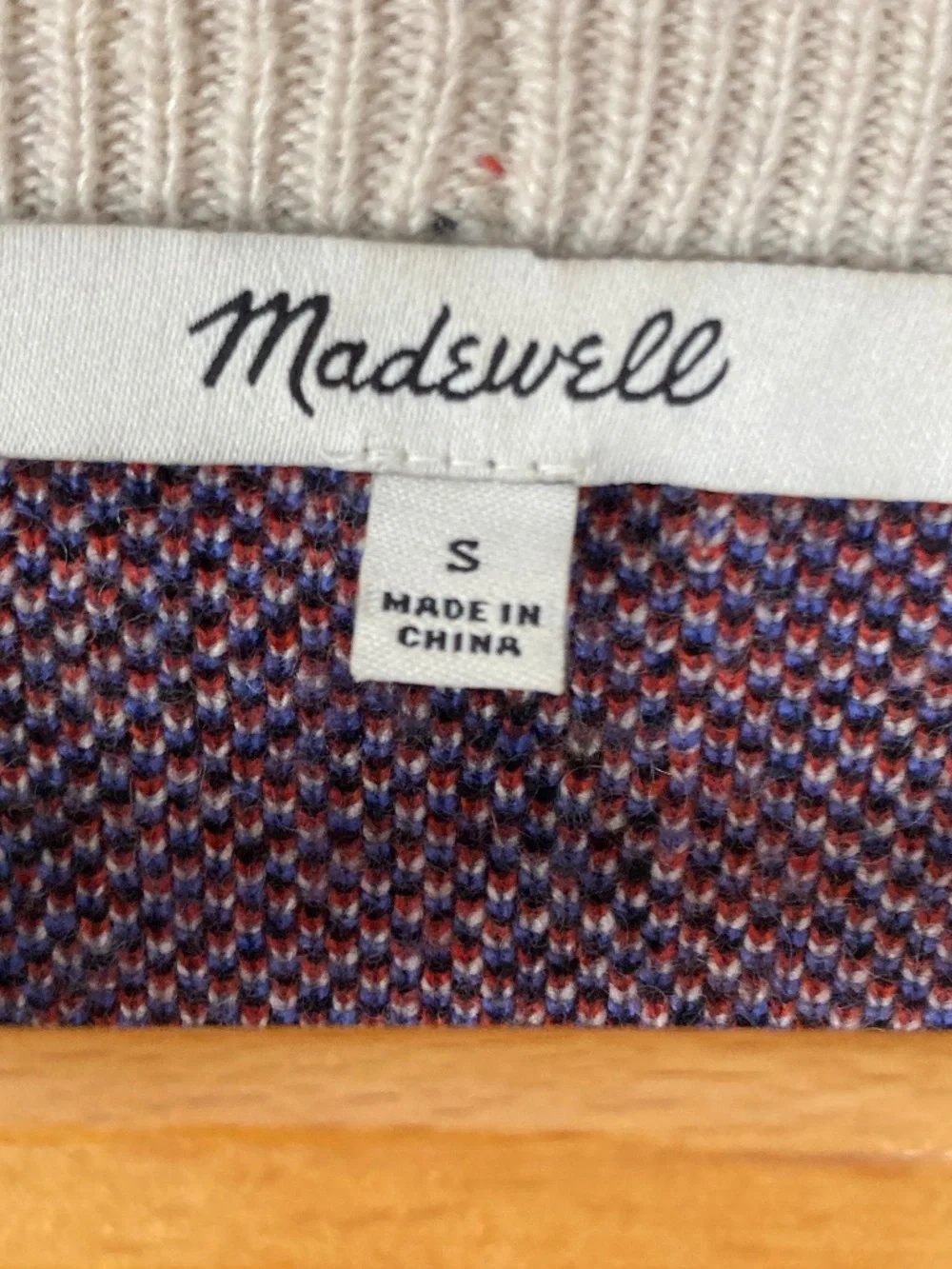 Madewell Cherry Sweater Pullover Merino Wool Alpaca Blend Small Boxy Twee